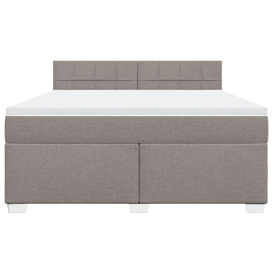 Boxspring met matras stof taupe 180x200 cm