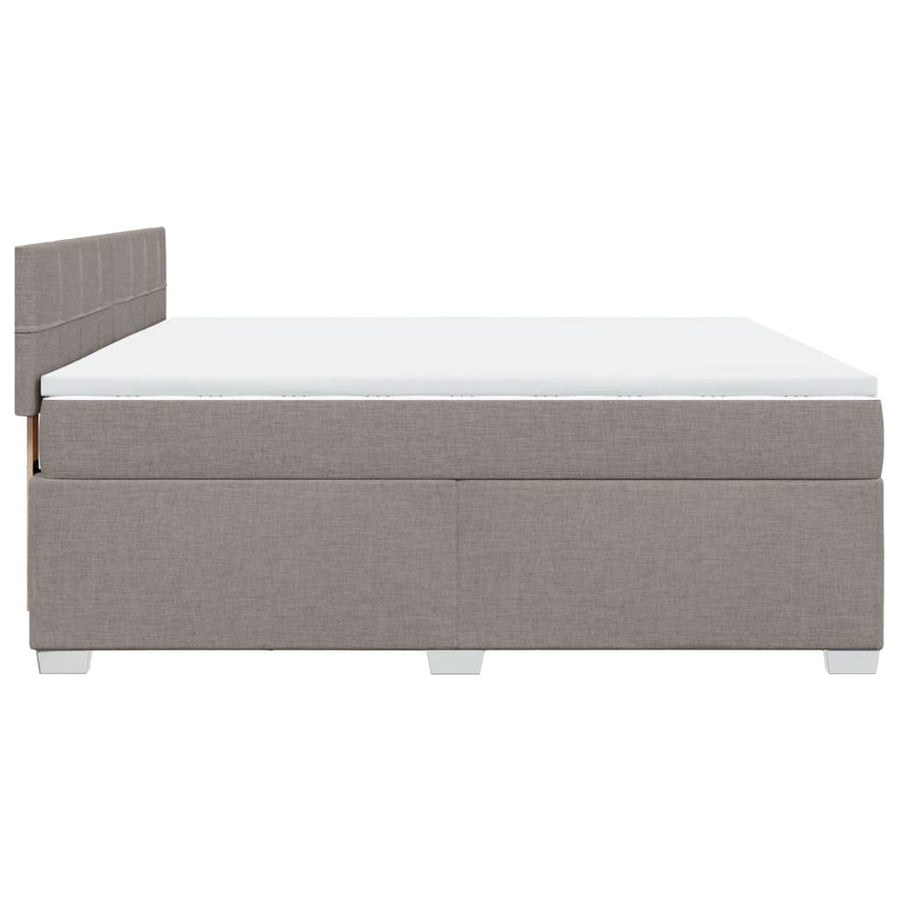 Boxspring met matras stof taupe 180x200 cm