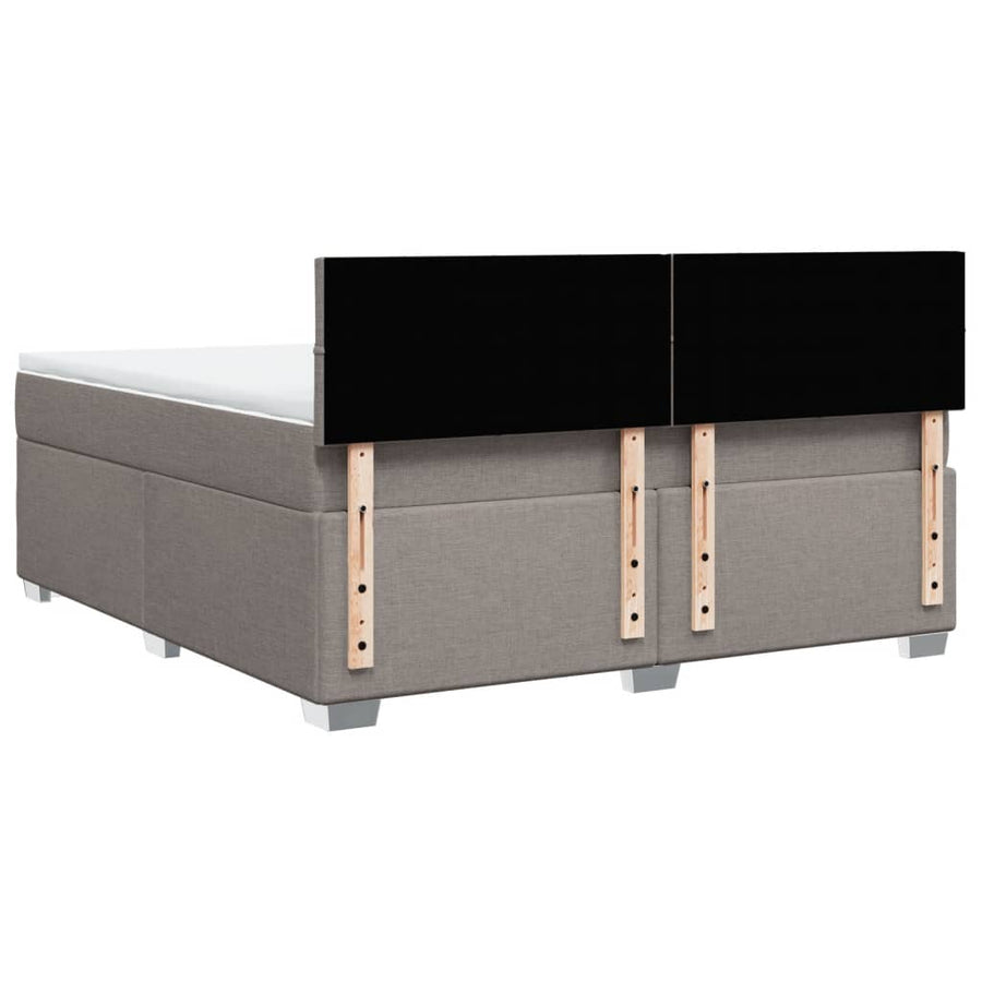 Boxspring met matras stof taupe 180x200 cm