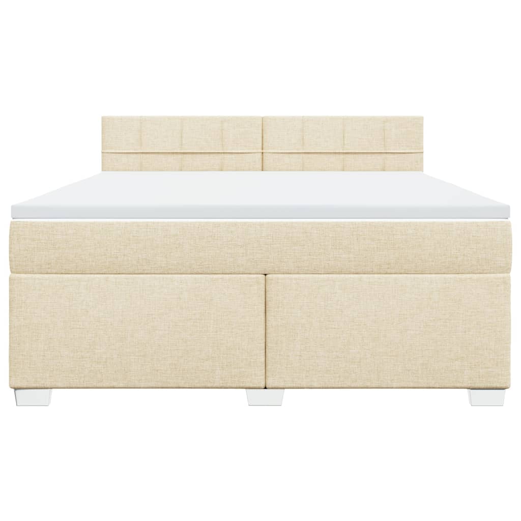 Boxspring met matras stof crèmekleurig 180x200 cm