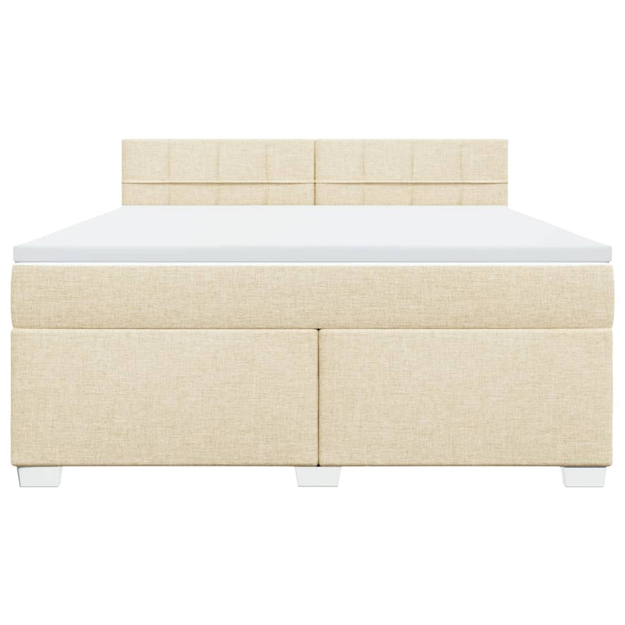 Boxspring met matras stof crèmekleurig 180x200 cm