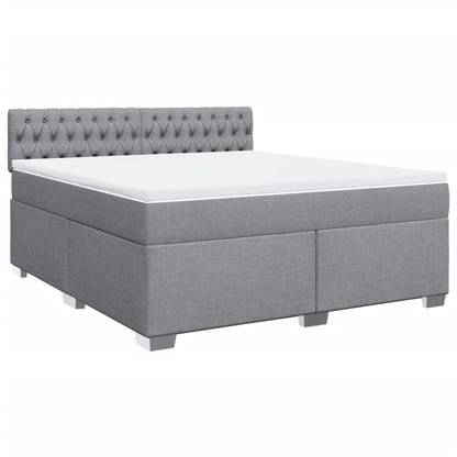 Boxspring met matras stof lichtgrijs 180x200 cm