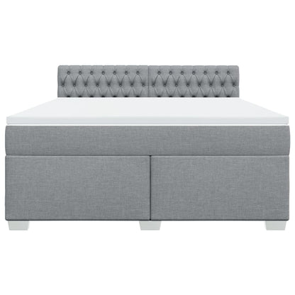 Boxspring met matras stof lichtgrijs 180x200 cm