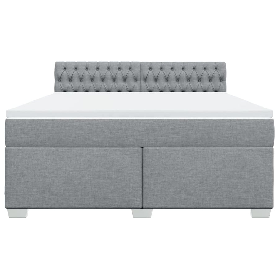 Boxspring met matras stof lichtgrijs 180x200 cm