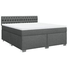 Boxspring met matras stof donkergrijs 180x200 cm