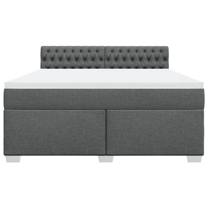 Boxspring met matras stof donkergrijs 180x200 cm