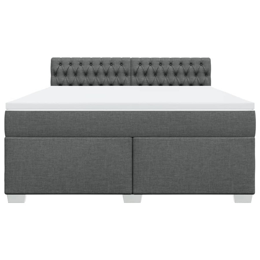 Boxspring met matras stof donkergrijs 180x200 cm