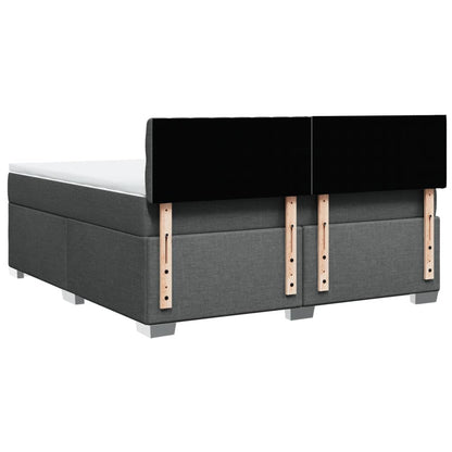 Boxspring met matras stof donkergrijs 180x200 cm
