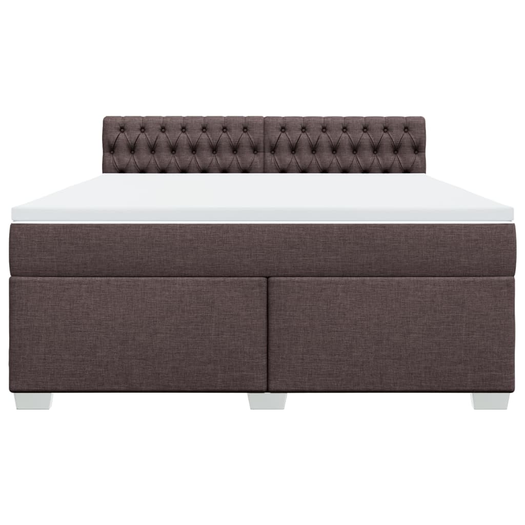 Boxspring met matras stof donkerbruin 180x200 cm