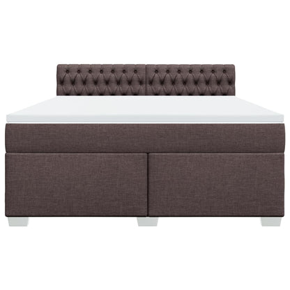 Boxspring met matras stof donkerbruin 180x200 cm