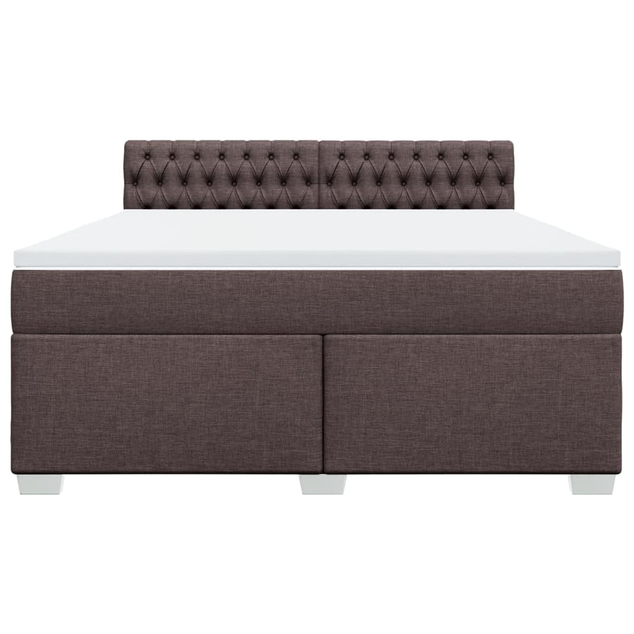 Boxspring met matras stof donkerbruin 180x200 cm