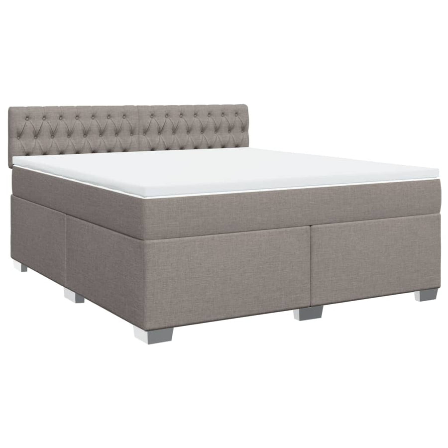 Boxspring met matras stof taupe 180x200 cm