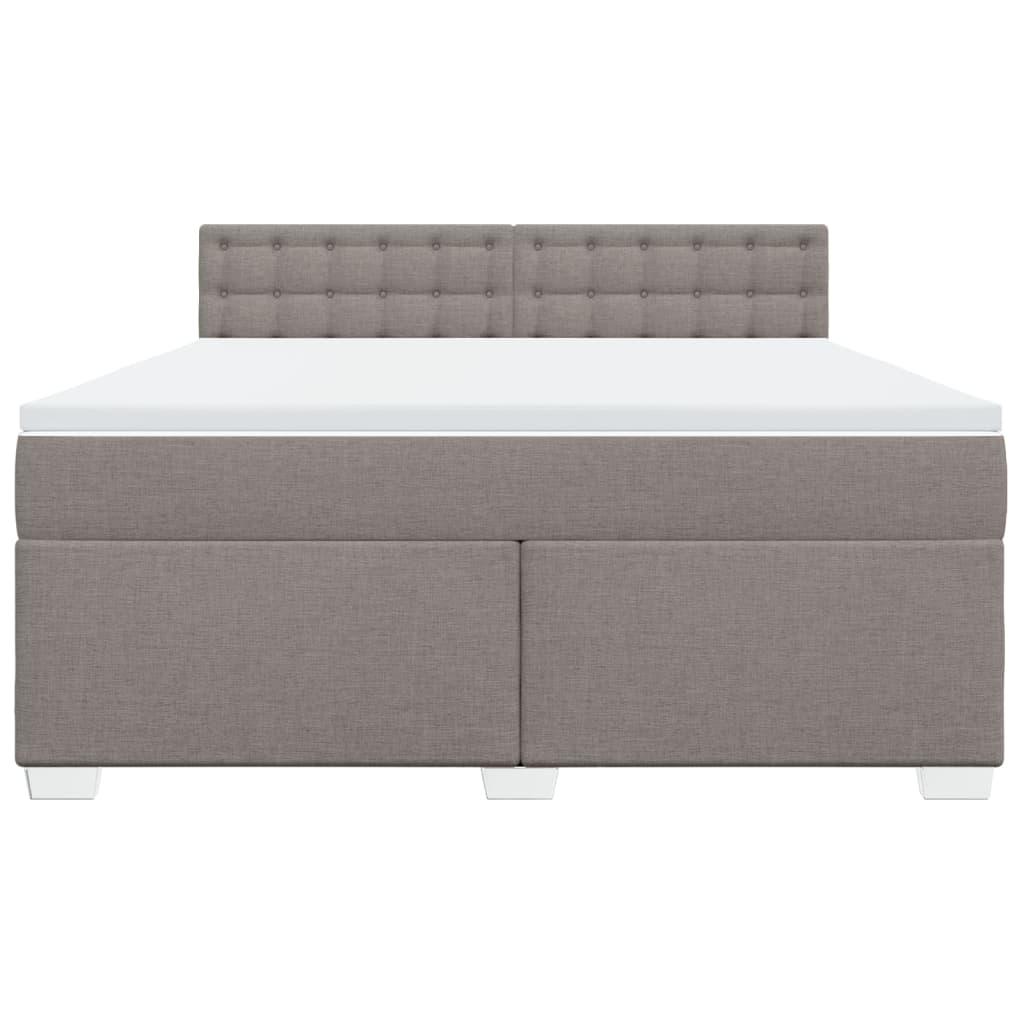 Boxspring met matras stof taupe 180x200 cm