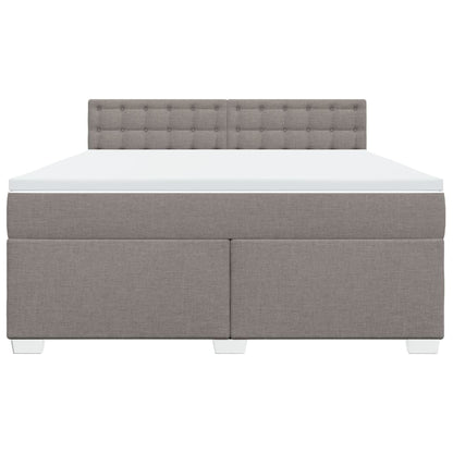 Boxspring met matras stof taupe 180x200 cm