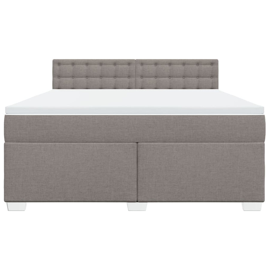 Boxspring met matras stof taupe 180x200 cm