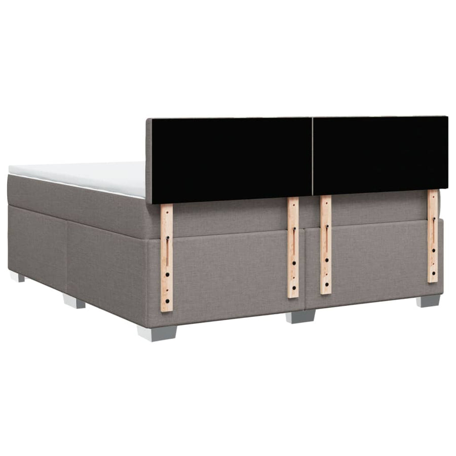 Boxspring met matras stof taupe 180x200 cm