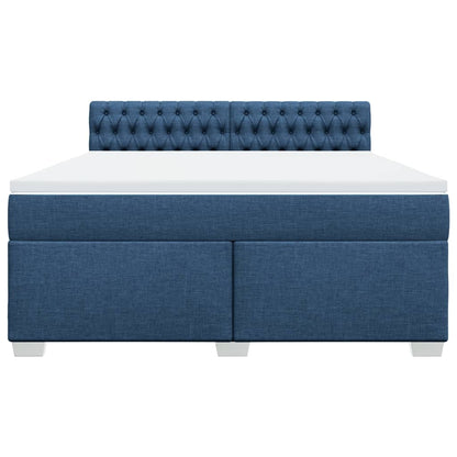 Boxspring met matras stof blauw 180x200 cm