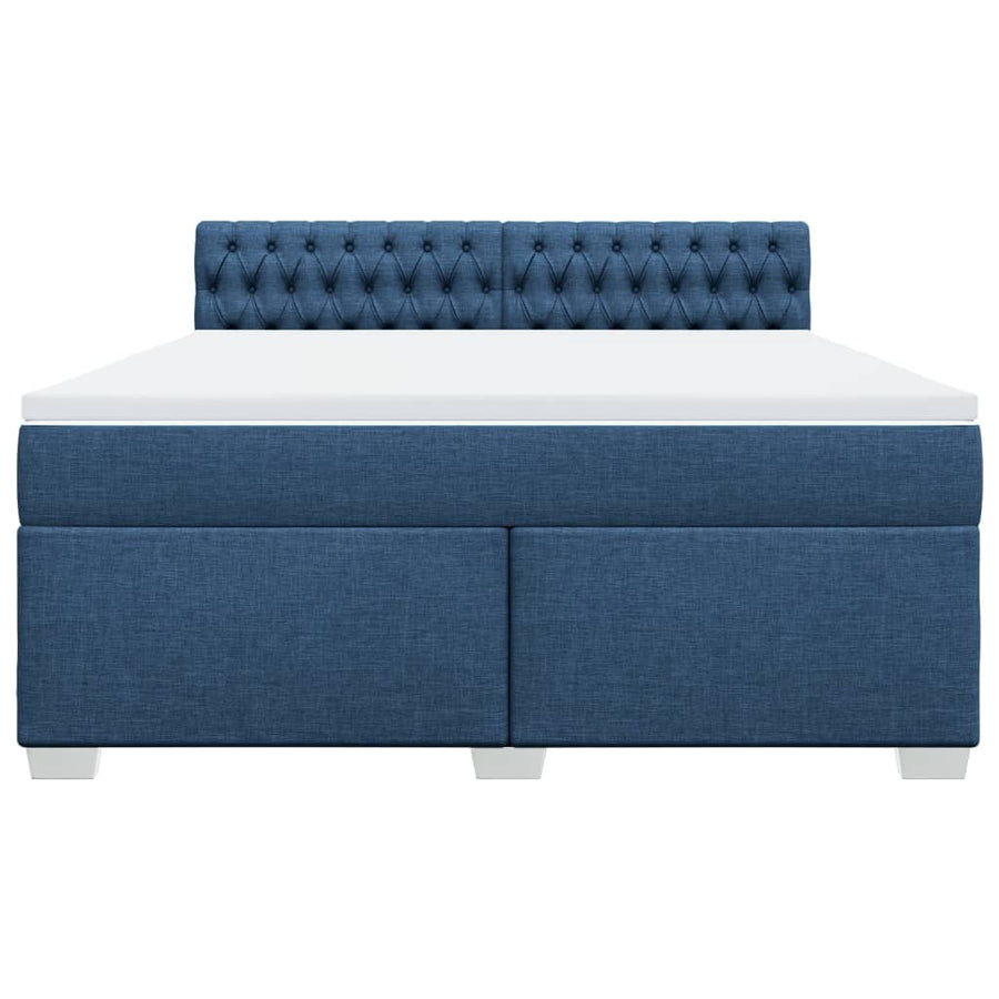 Boxspring met matras stof blauw 180x200 cm