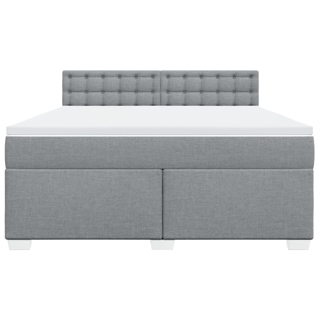 Boxspring met matras stof lichtgrijs 180x200 cm
