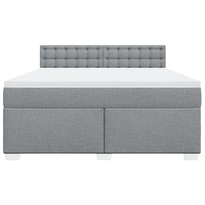 Boxspring met matras stof lichtgrijs 180x200 cm