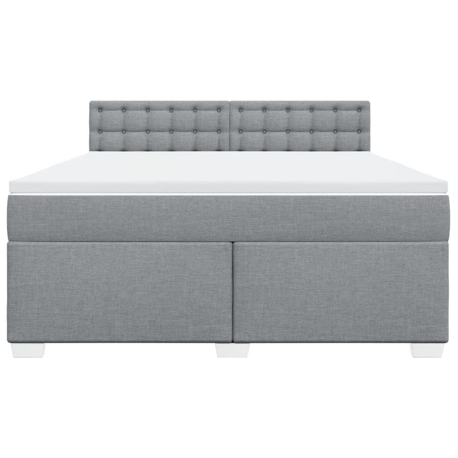 Boxspring met matras stof lichtgrijs 180x200 cm