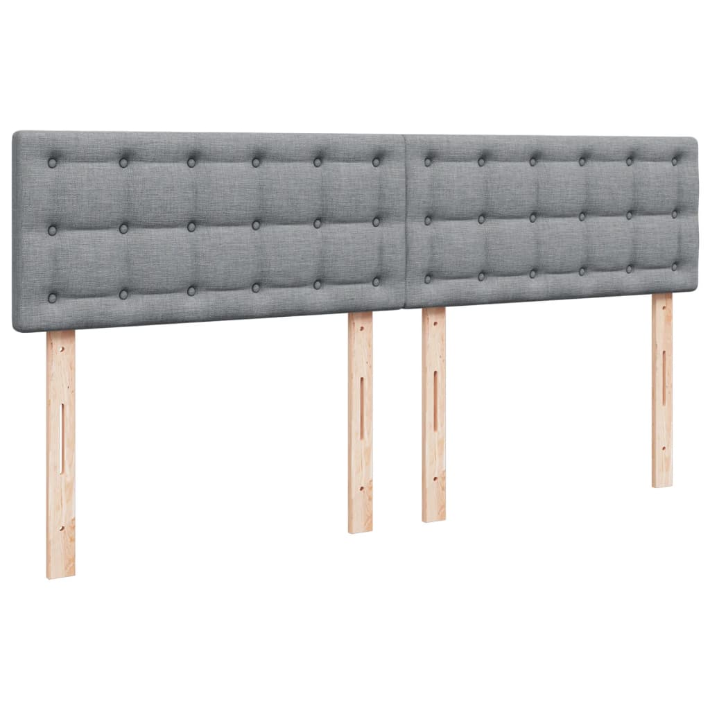 Boxspring met matras stof lichtgrijs 180x200 cm