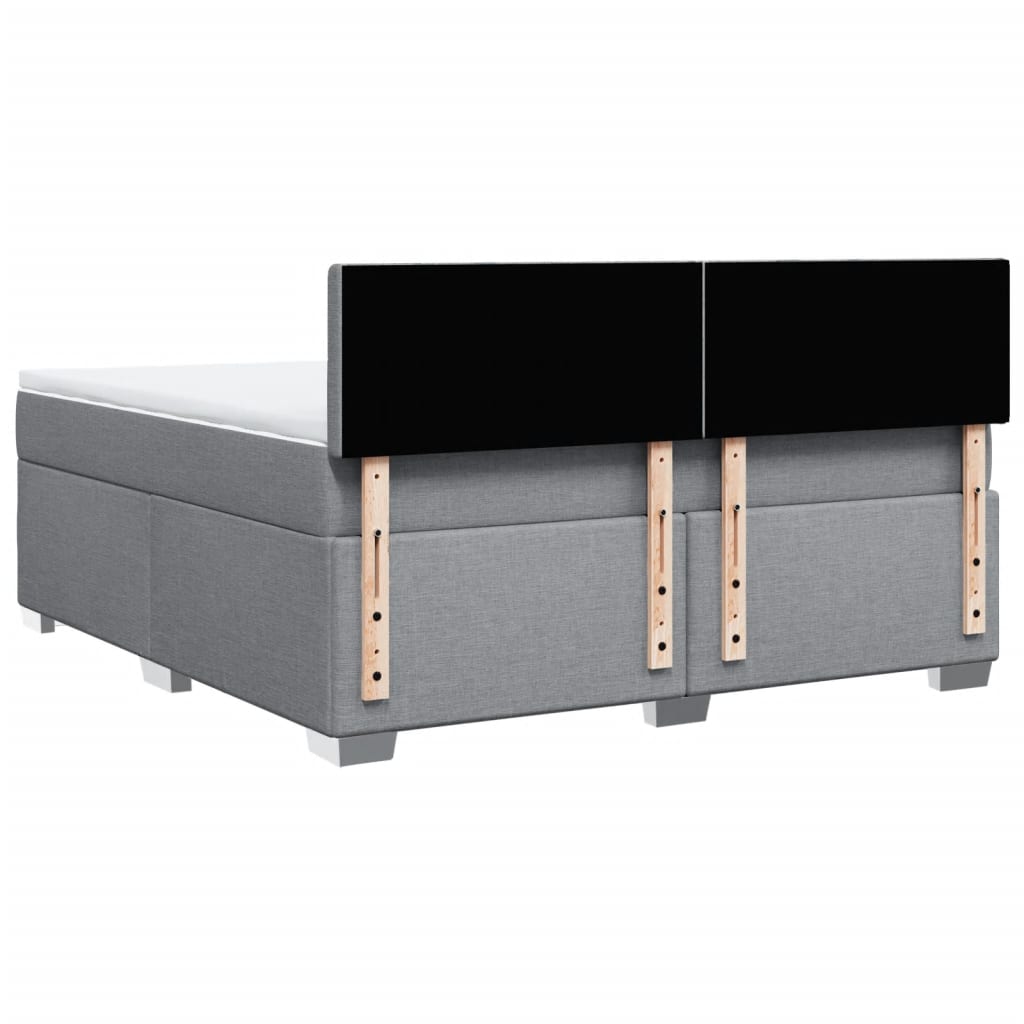 Boxspring met matras stof lichtgrijs 180x200 cm