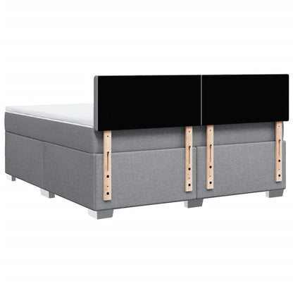 Boxspring met matras stof lichtgrijs 180x200 cm