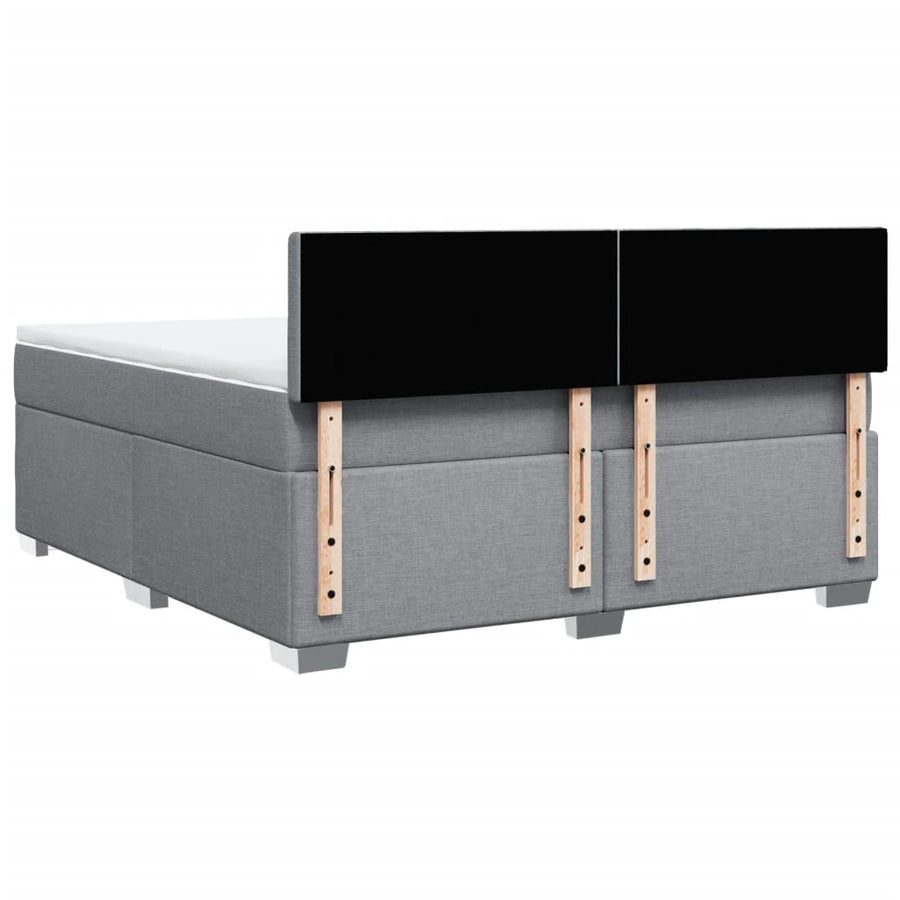 Boxspring met matras stof lichtgrijs 180x200 cm