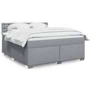 Box spring with mattress fabric light gray 180x200 cm