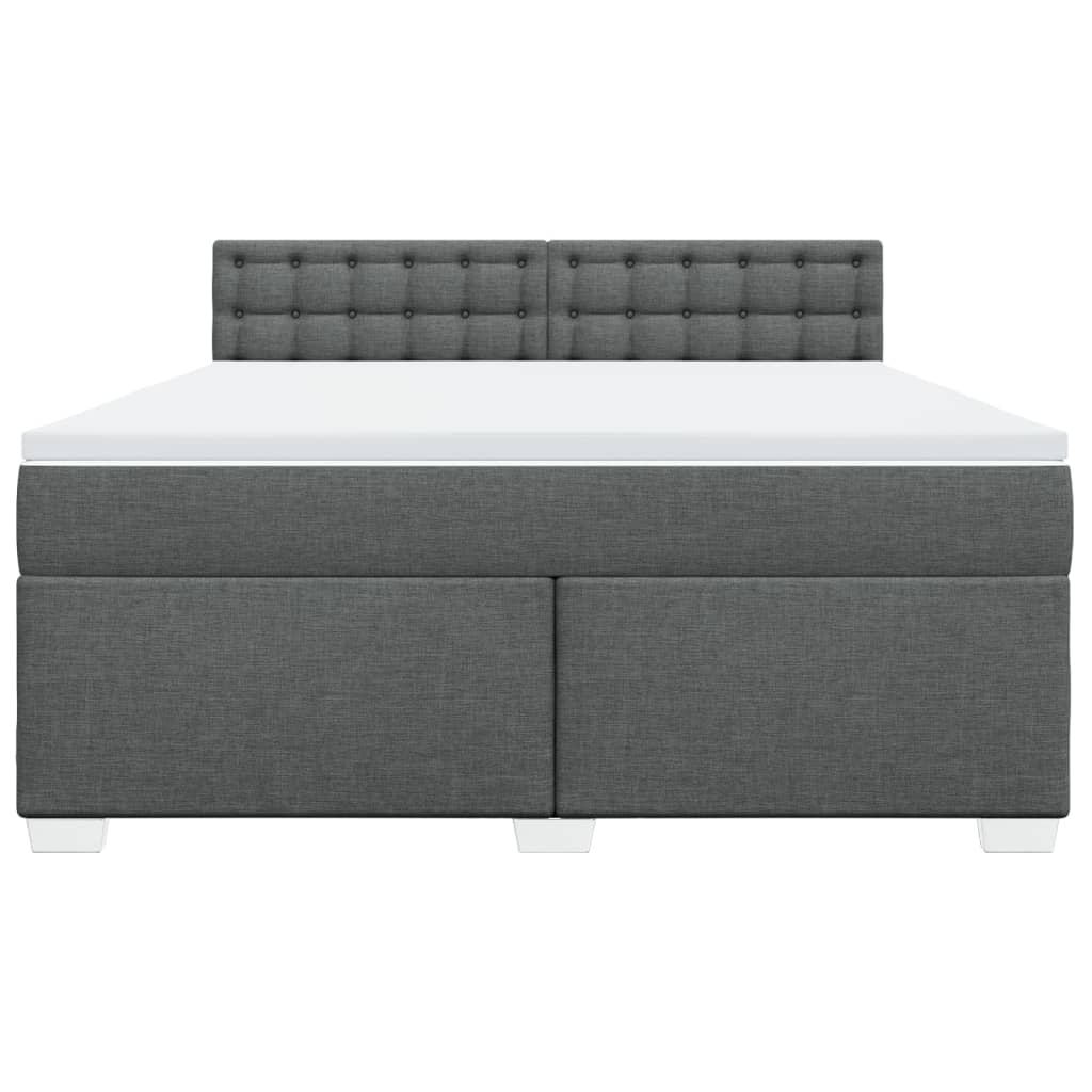 Boxspring met matras stof donkergrijs 180x200 cm