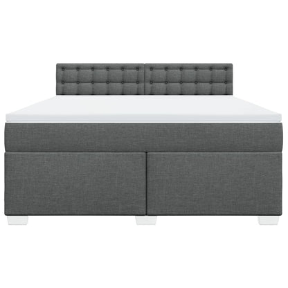 Boxspring met matras stof donkergrijs 180x200 cm