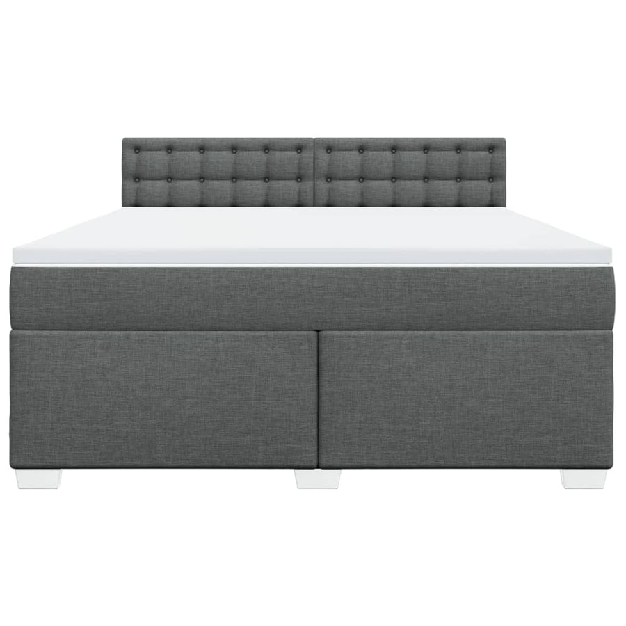 Boxspring met matras stof donkergrijs 180x200 cm