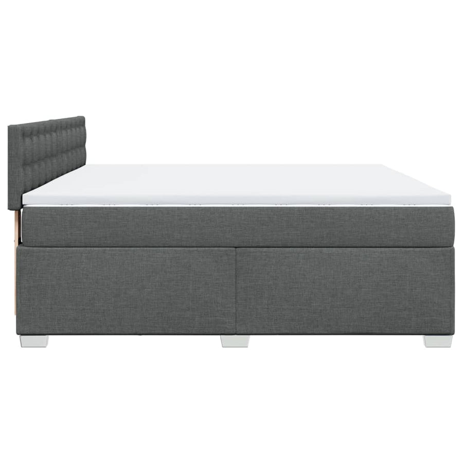 Boxspring met matras stof donkergrijs 180x200 cm