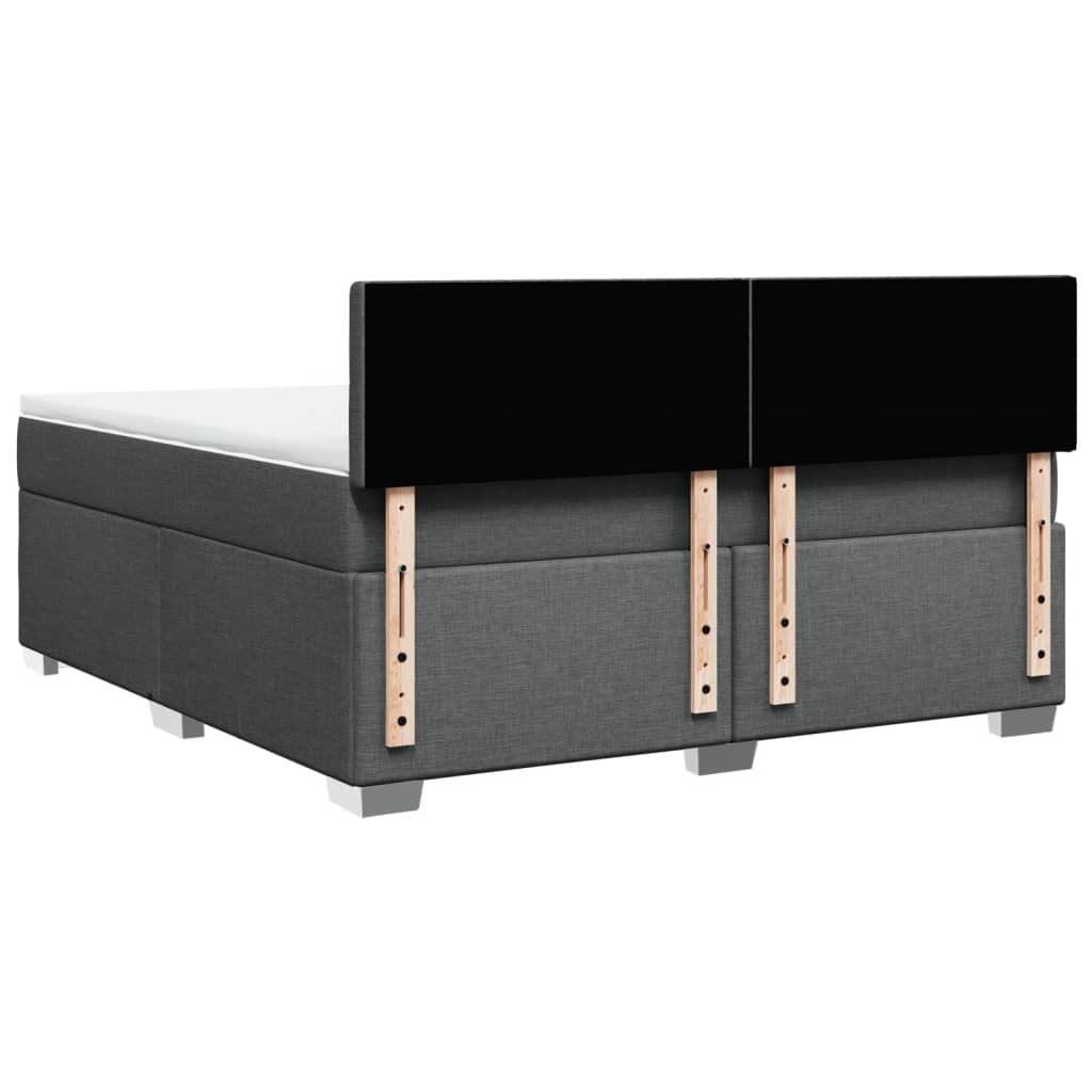 Boxspring met matras stof donkergrijs 180x200 cm