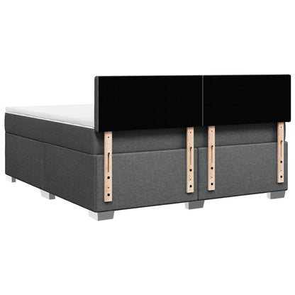 Boxspring met matras stof donkergrijs 180x200 cm