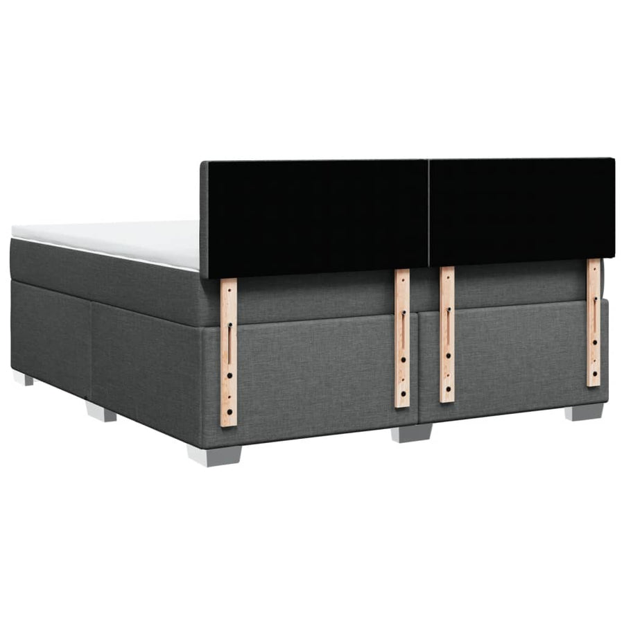 Boxspring met matras stof donkergrijs 180x200 cm