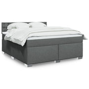 Box spring with dark grey fabric mattress 180x200 cm