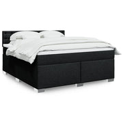Box spring with mattress, black fabric, 180x200 cm