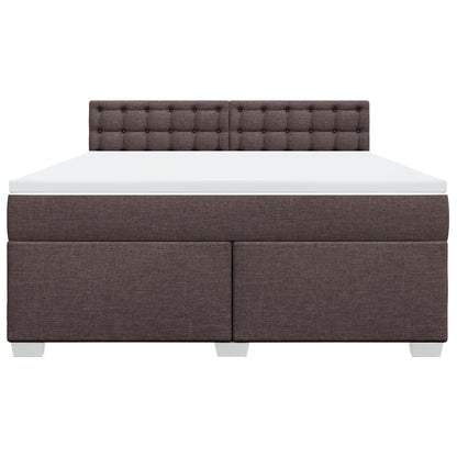 Boxspring met matras stof donkerbruin 180x200 cm