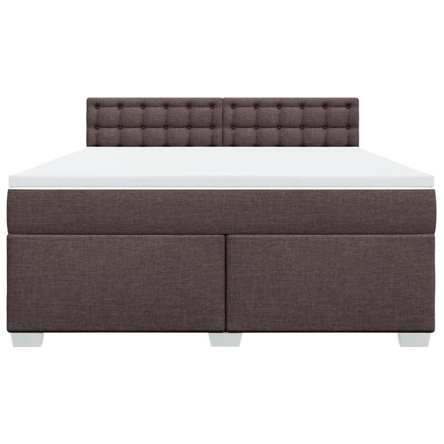 Boxspring met matras stof donkerbruin 180x200 cm