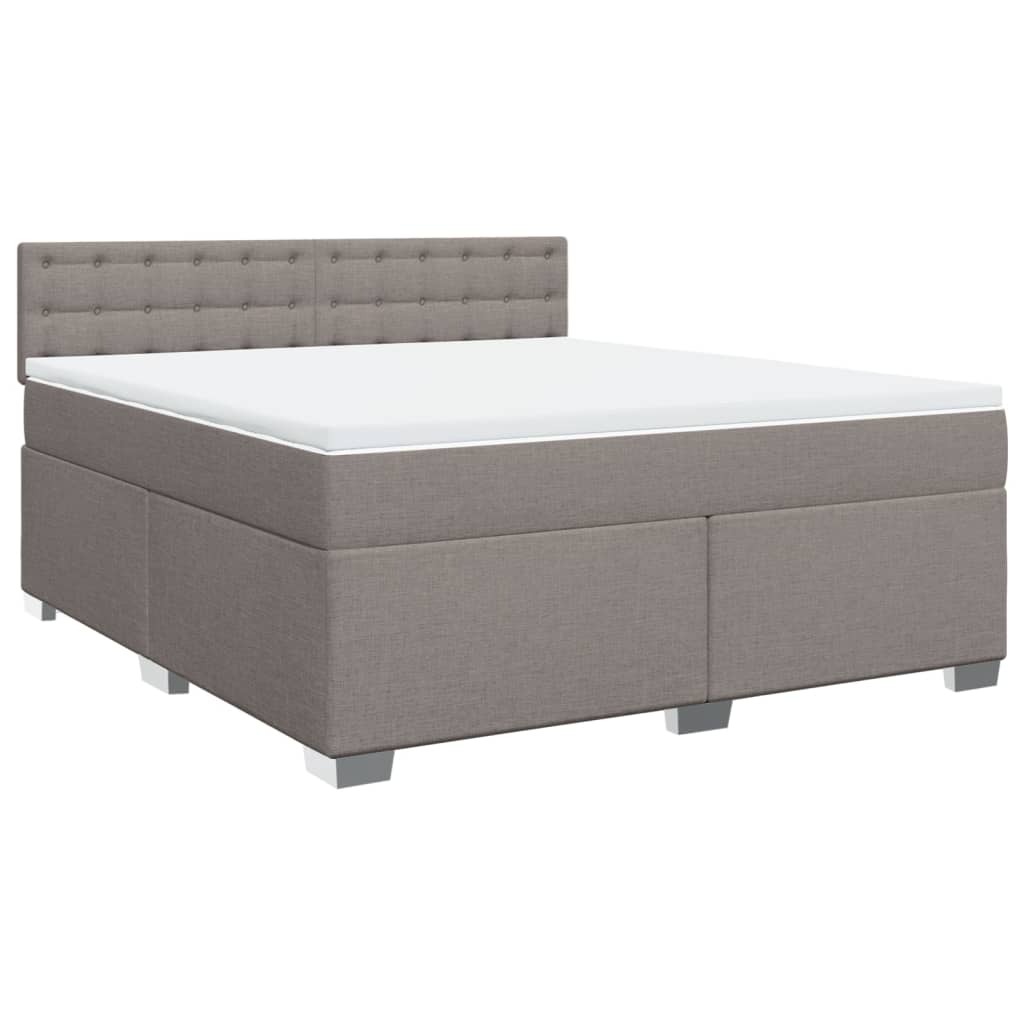Boxspring met matras stof taupe 180x200 cm