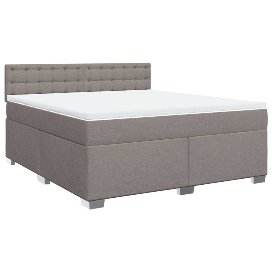 Boxspring met matras stof taupe 180x200 cm