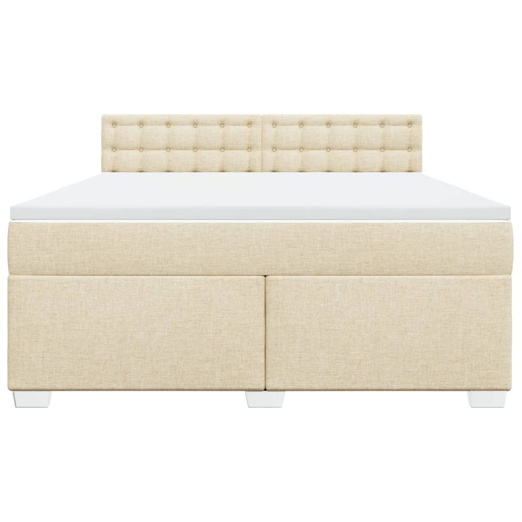 Boxspring met matras stof crèmekleurig 180x200 cm