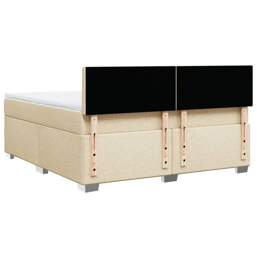 Boxspring met matras stof crèmekleurig 180x200 cm