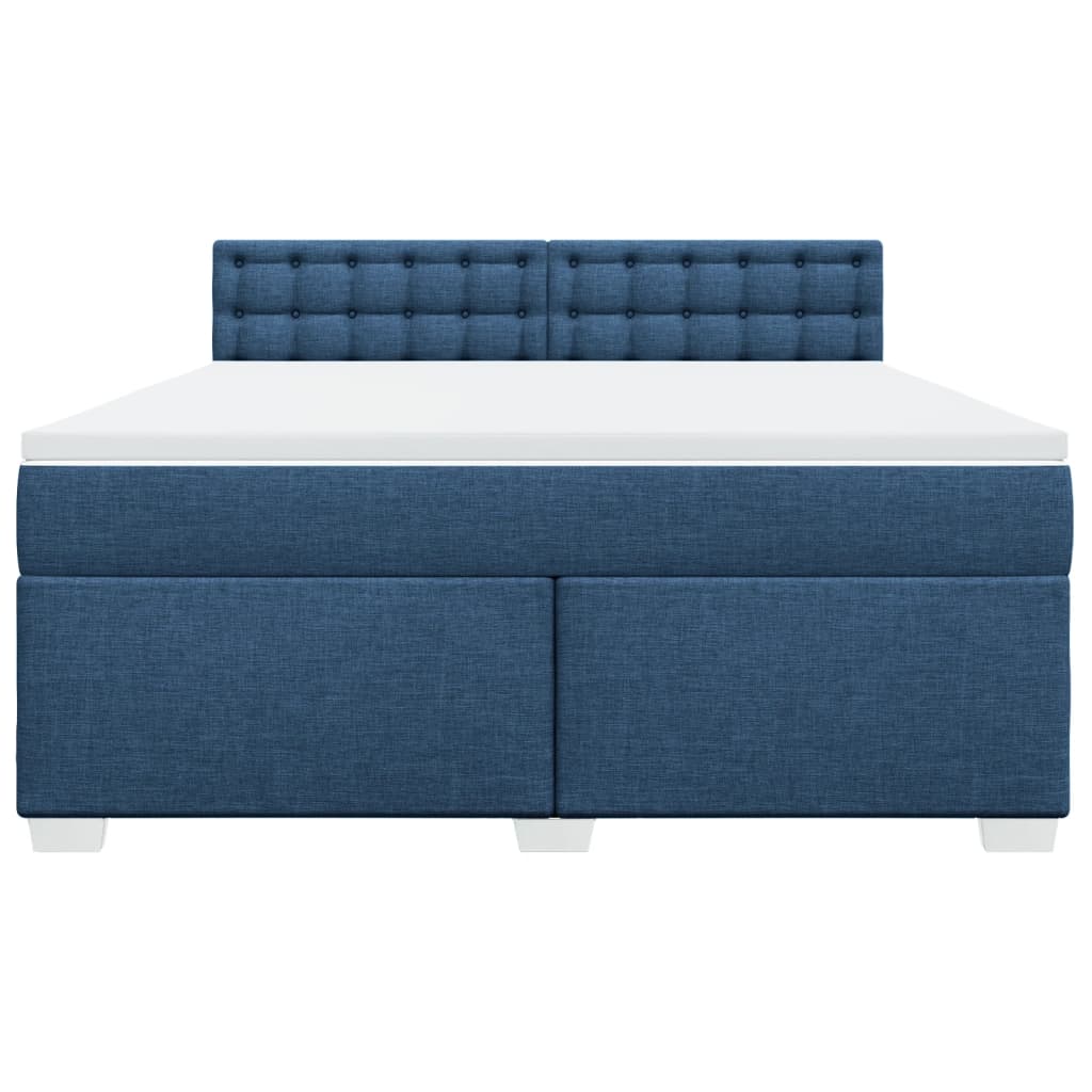 Boxspring met matras stof blauw 180x200 cm
