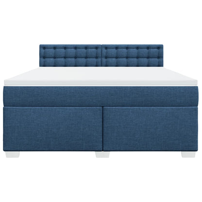 Boxspring met matras stof blauw 180x200 cm