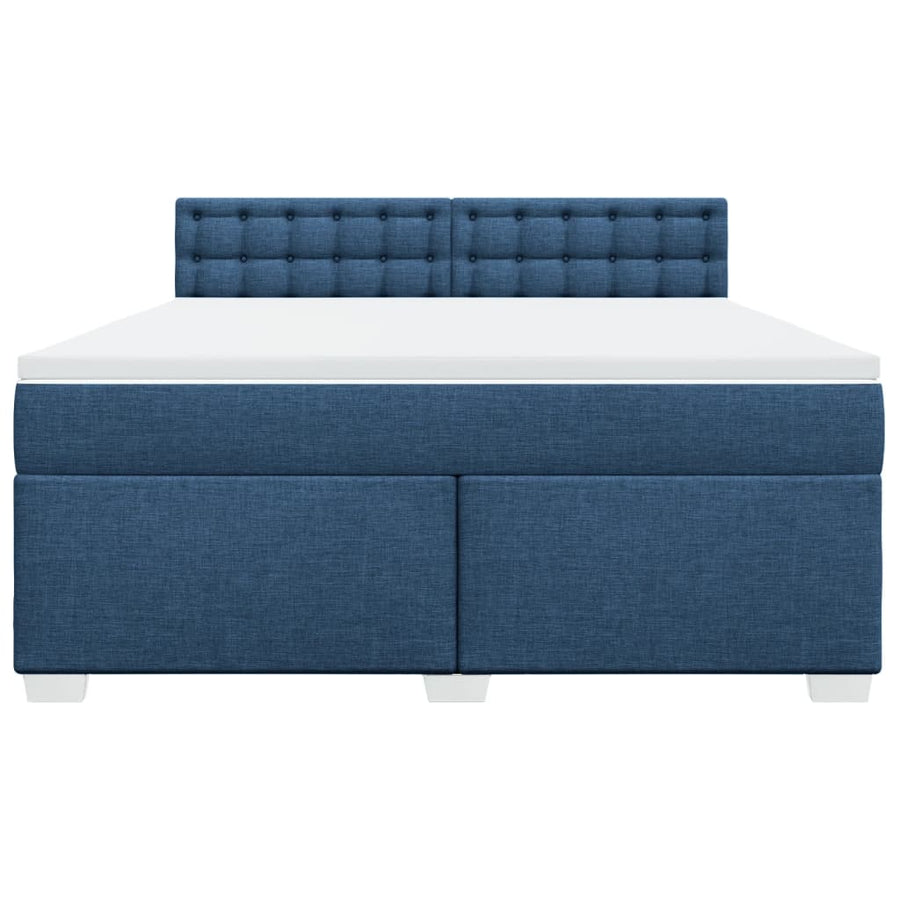 Boxspring met matras stof blauw 180x200 cm