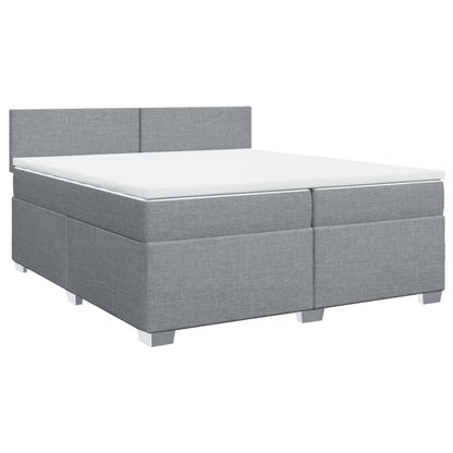 Boxspring met matras stof lichtgrijs 200x200 cm