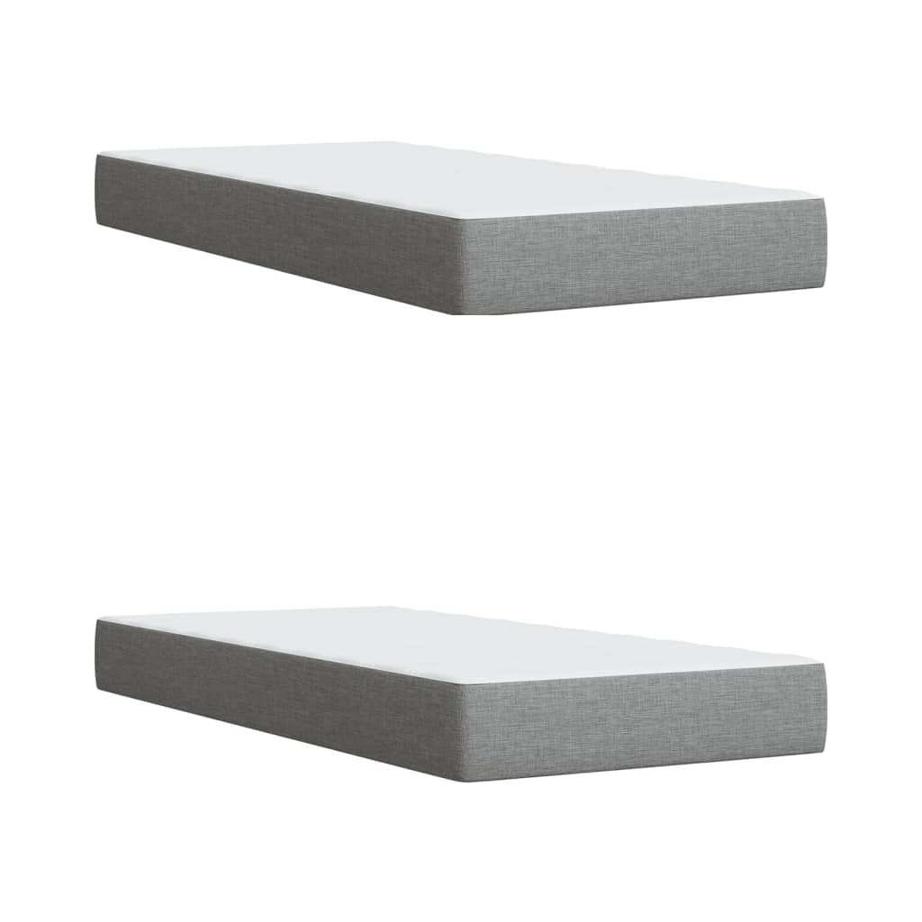 Boxspring met matras stof lichtgrijs 200x200 cm